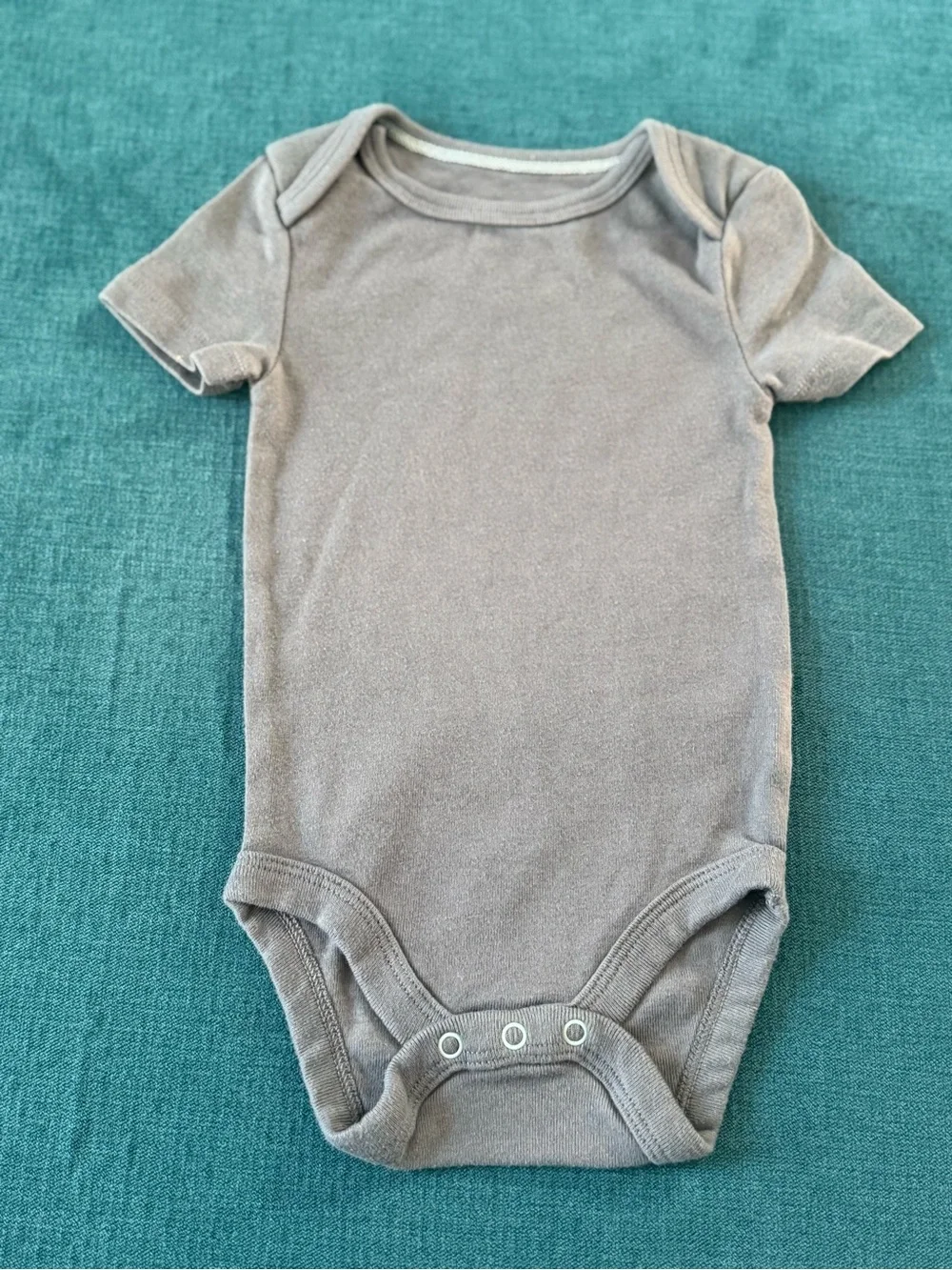Cloud Island Gray Solid & Gray-Striped Baby Onesie with Snaps Set of Two 3-6M